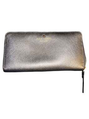 Kate Spade Metallic Saffiano Leather Lacey Zip Around Continental Wallet